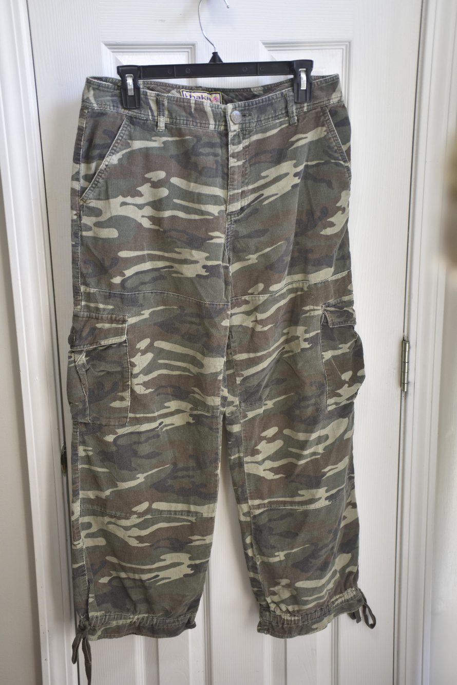 Khakis Cargo Pants Camouflage Drawstring Hem Size 10 LSC408